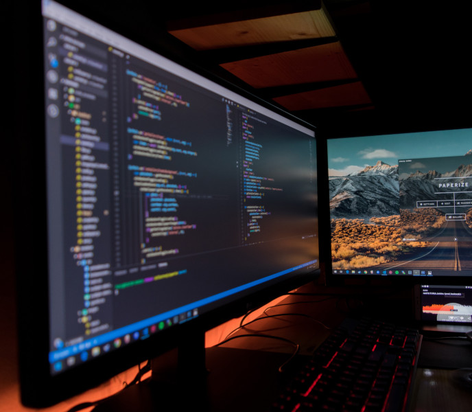 computer on a desk